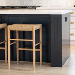 Oak and Woven Cord Counter Stool