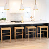 Oak and Woven Cord Counter Stool