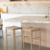 Oak and Woven Cord Counter Stool