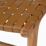 Teak and Woven Leather Dining Chair | Tan