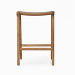 Teak and Leather Counter Stool | Tan