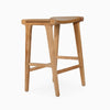 Teak and Leather Counter Stool | Tan