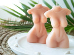 female body torso candles on candle plate