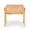Cedar and rattan single drawer bedside table