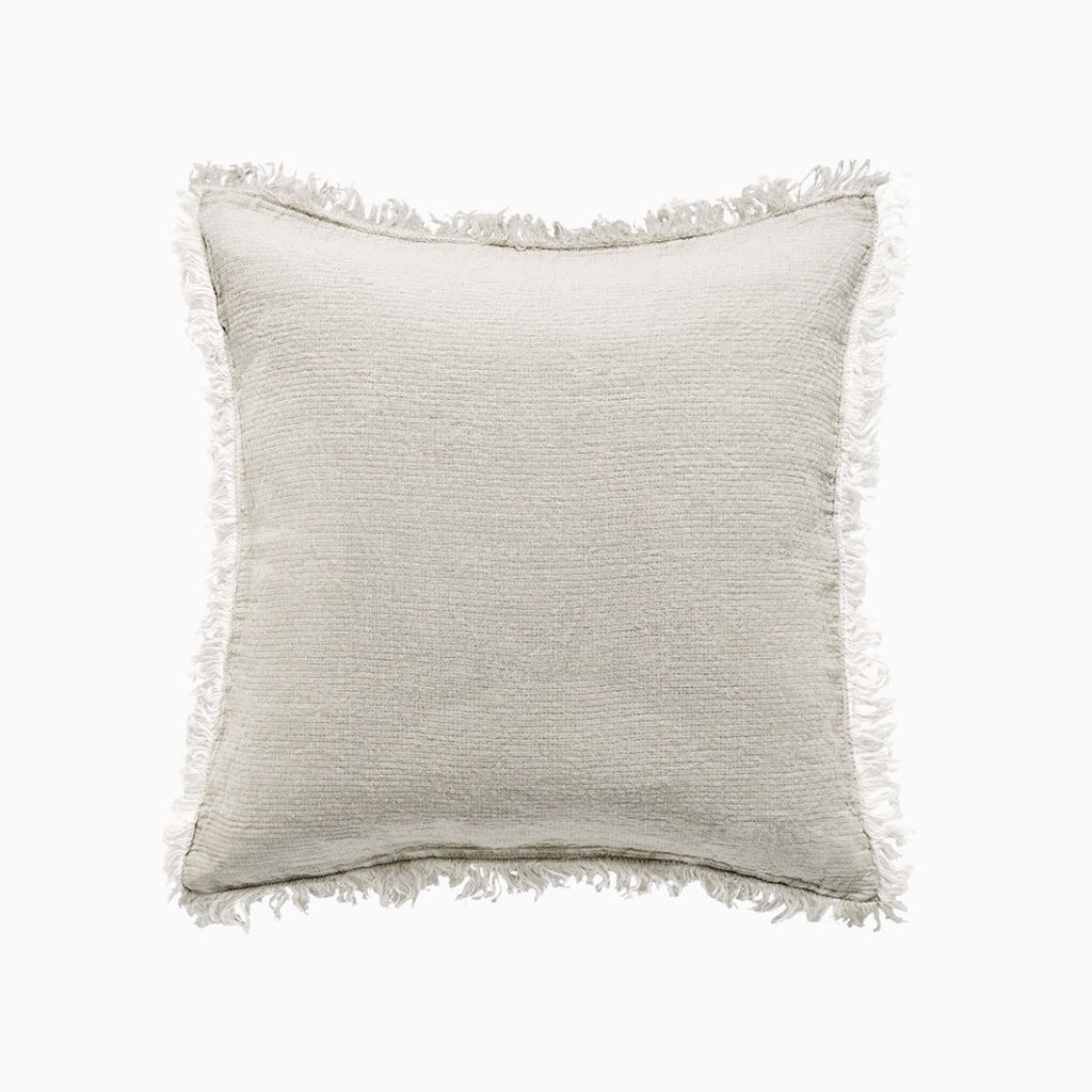 crinkled linen cushion with fringe