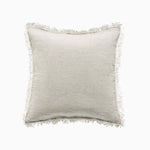 crinkled linen cushion with fringe