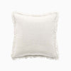 Fringed Crinkled Linen Cushion | Ivory