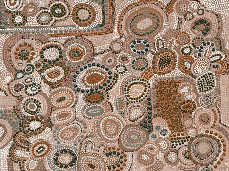 Australian indigenous stretched canvas artwork landscape
