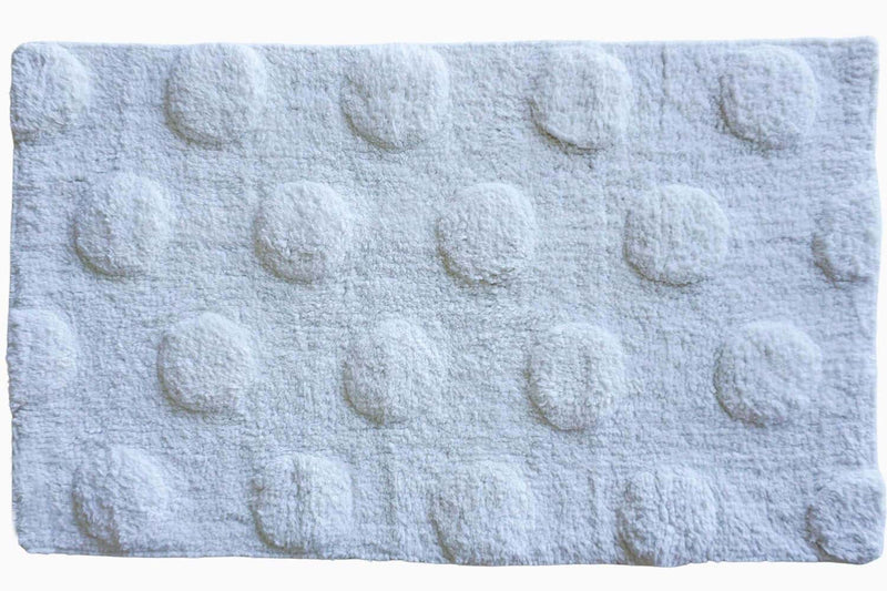 Tufted Cotton Bath Mat | Dots | White