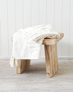 Coastal boho tufted cotton throw white