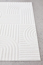 Arch Pattern Floor Rug | White