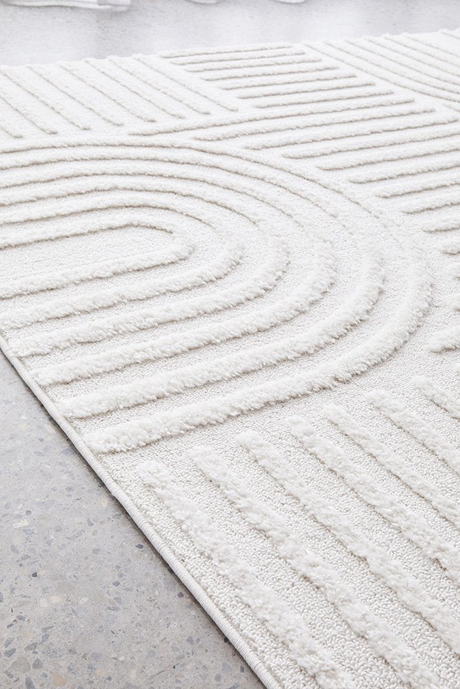 Arch Pattern Floor Rug | White