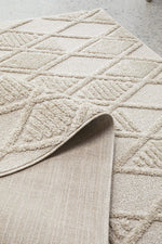 Diamond Detail Textured Floor Rug | Natural