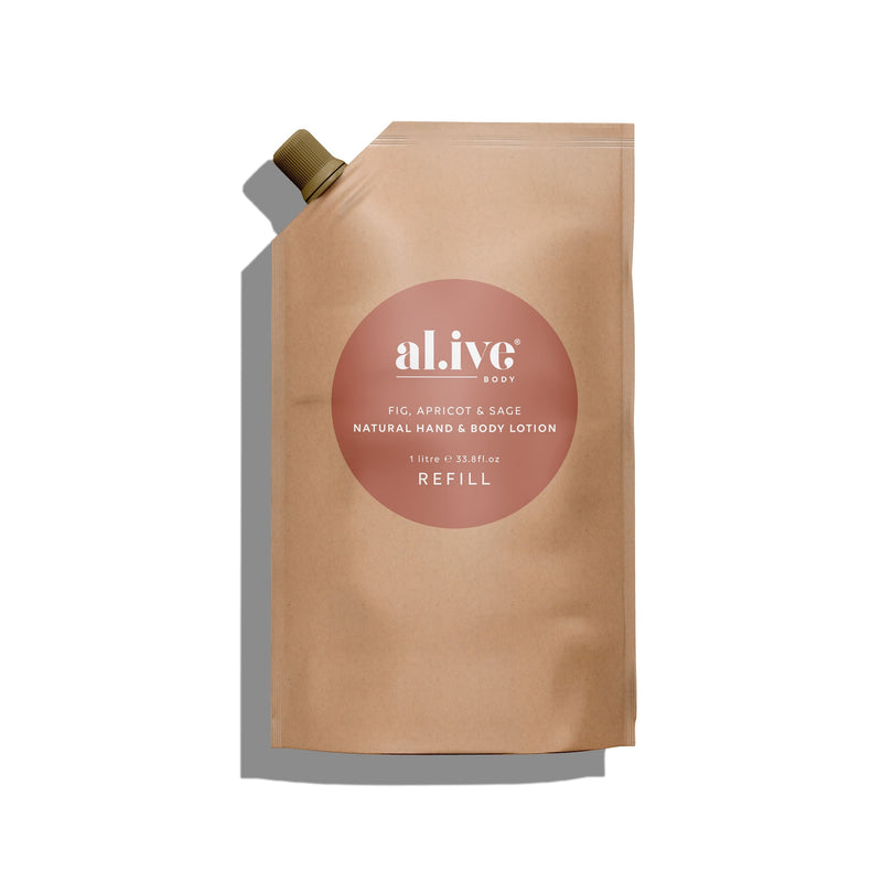 Alive hand and body lotion refills Fig Apricot Sage Al.ive