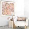 art-print-indigenous-peach-pink-taupe-oak-frame