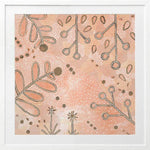 art-print-indigenous-peach-pink-taupe-oak-frame