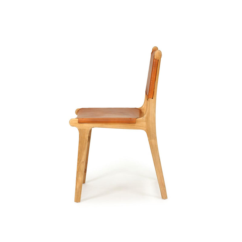 chair-dining-leather-tan-teak-frame