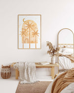 coastal boho luxe art print palm trees moon arch
