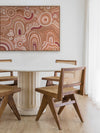Australian indigenous canvas art oak frame landscape dining room