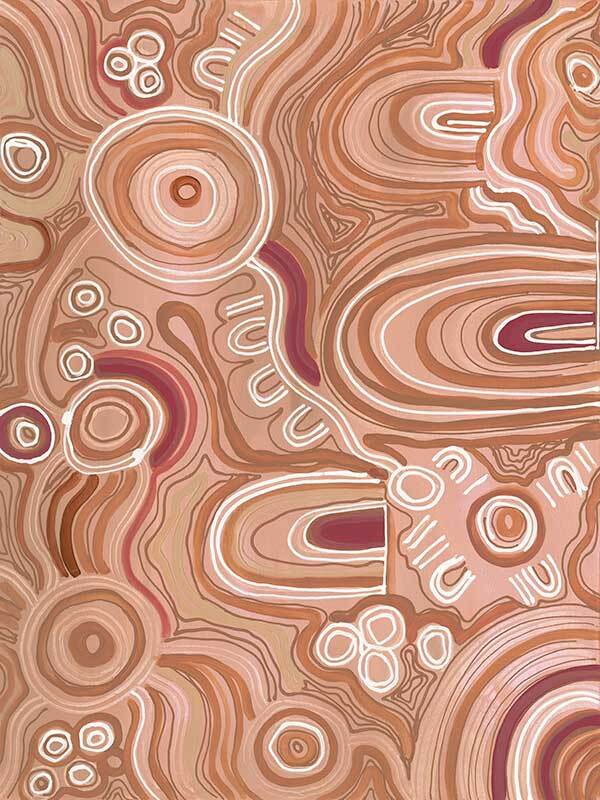Australian indigenous stretched canvas art portrait