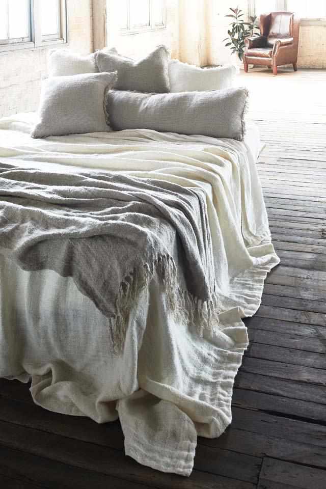 natural linen throw blanket