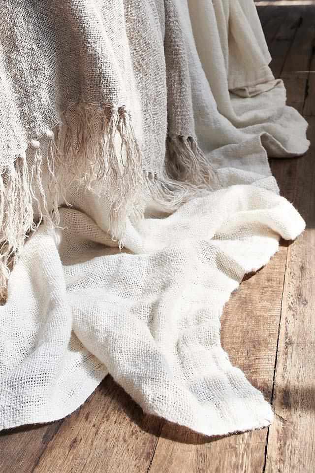 natural linen throw blanket