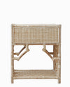 rattan bedside table with drawer back view