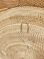 Decorative rattan wall plate basket