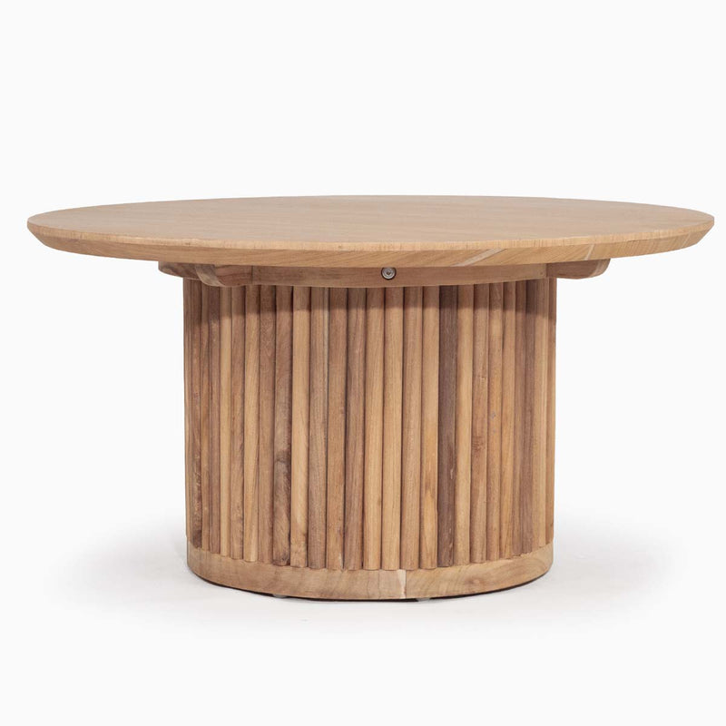 Round Coffee Table with Ribbed Base | Natural | 70cm diameter – Salt & Sand