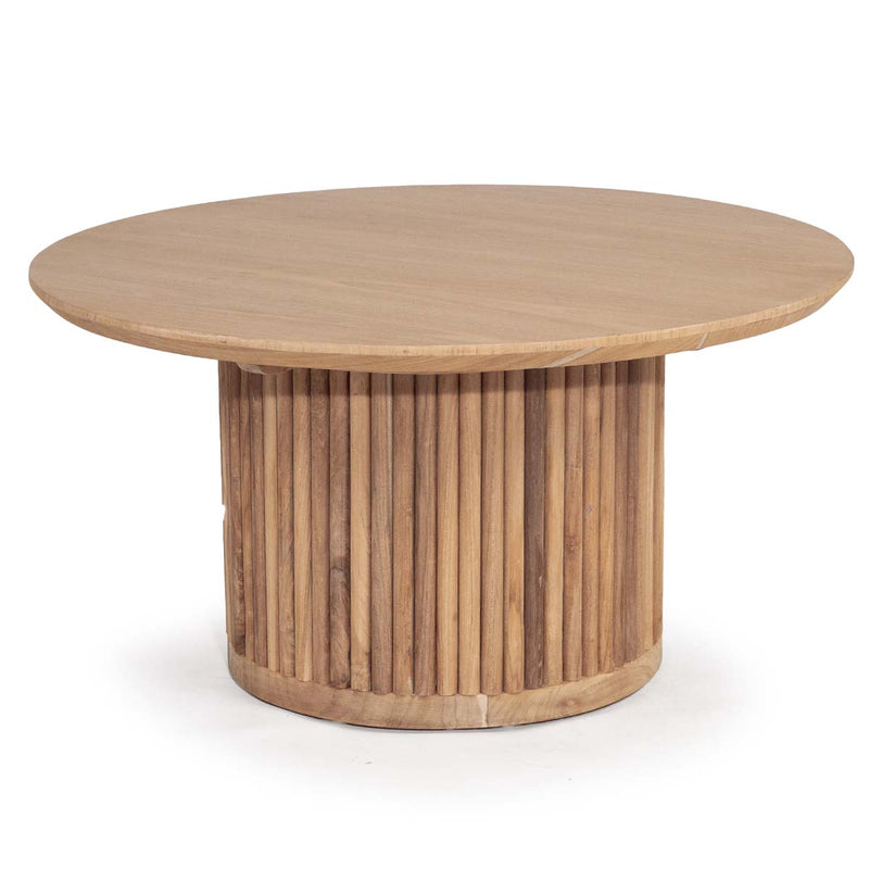 Round Coffee Table with Ribbed Base | Natural | 70cm diameter – Salt & Sand