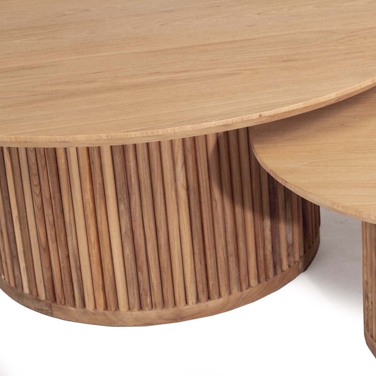 Round Coffee Table with Ribbed Base | Natural | 105cm diameter – Salt ...
