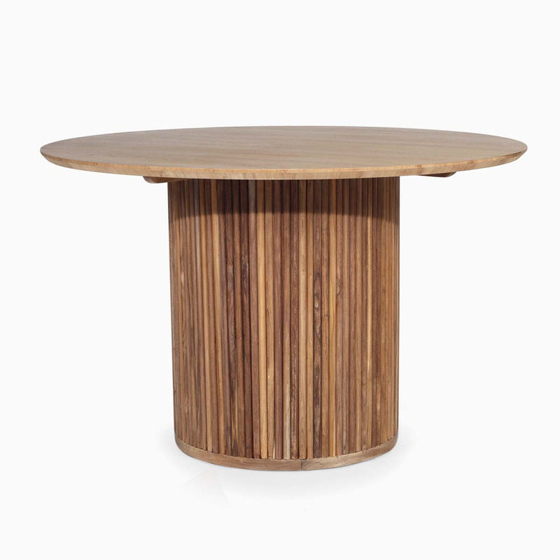 Round Dining Table with Ribbed Base | Natural | 120cm diameter – Salt ...