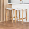 Teak and Leather Counter Stool | White