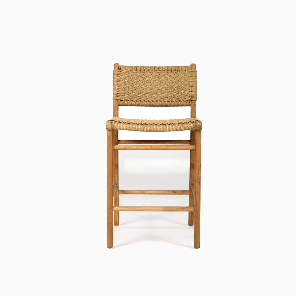 teak rattan counter stool bar stool with back