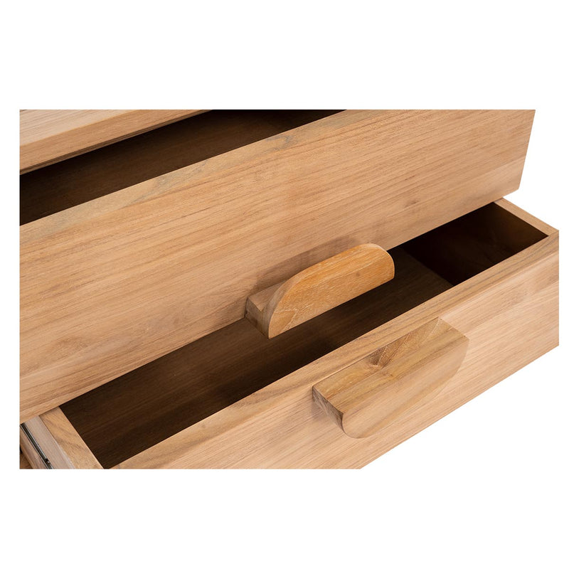 teak two drawer bedside table