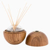 teak orb diffuser with oil and reeds