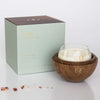 teak orb scented candle with packaging