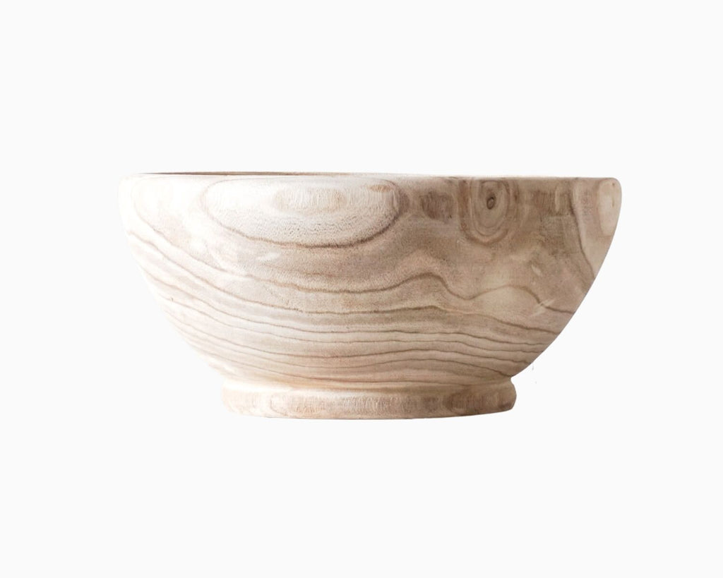 Timber bowl on white background