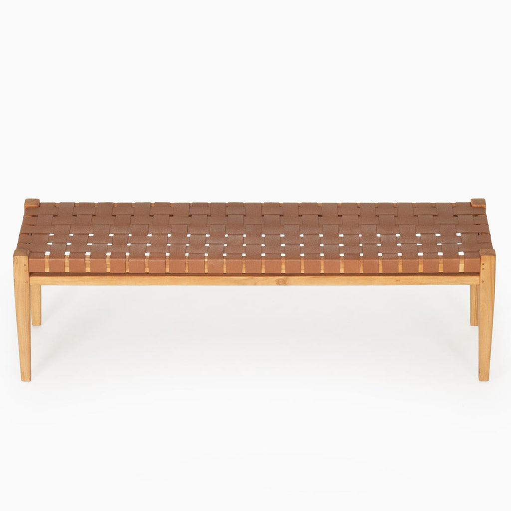 bench-leather-woven-straps-tan-brown