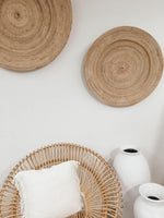Decorative rattan wall plate basket