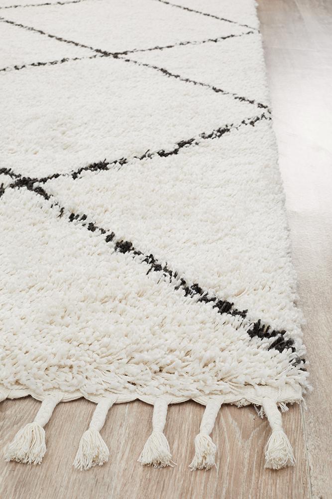 rug-floor-area-shag-white-black-diamond-pattern-moroccan