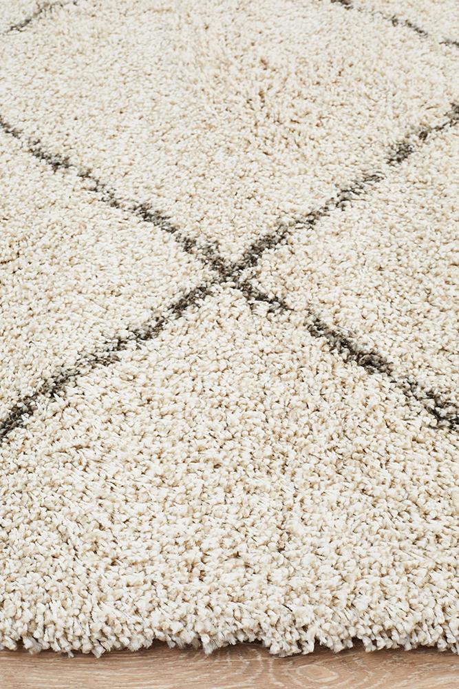 rug-floor-area-shag-cream-taupe-diamond-pattern-moroccan